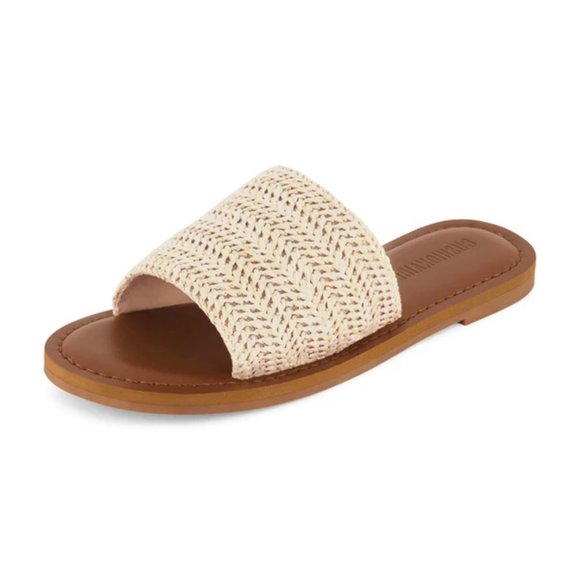 Cushionaire Women's Size 9 Carly Raffia sSide Sandal - Picture 2 of 3